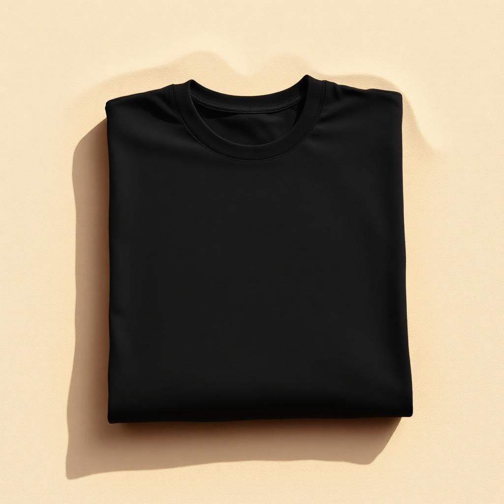 Folded Jet Black basic tee